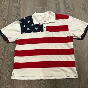Men’s XL Fourth of July collared short sleeve shirt American flag bass pro shop